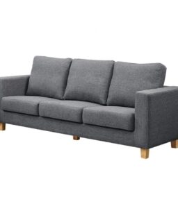 Chesterfield 3 Seater Sofa Linen Fabric Dark Grey