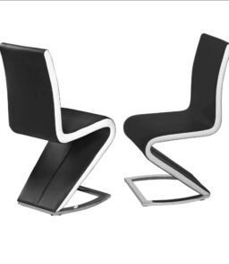 Aldridge Dining Chair Black with White PU Sides (2s)