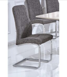 Belarus Patterned PU Chairs Chrome & Grey (2s)