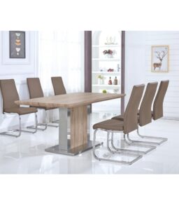 Belize PU Chairs Chrome & Cappuccino (2s)