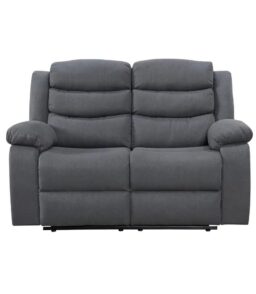 Turin Recliner Fabric 2 Seater Grey Dark