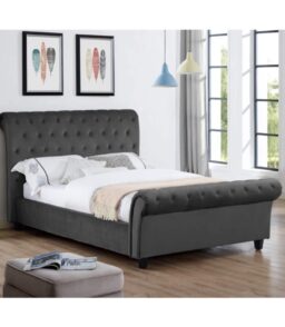 Casablanca (Serenity) Velvet Double Bed Smoke