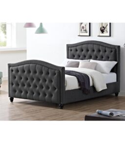 Daytona Linen Fabric Double Bed Grey