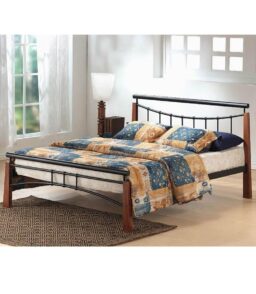 Franklin Bed Double Black/Dark Oak