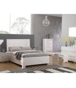 Helsinki High Gloss Double Bed White