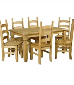 Corona Dining Set with 6 Chairs