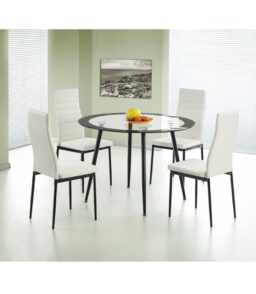 Acodia PU Chairs with White PU & Black Frame