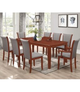 Carlo Dining Set with 6 Side & 2 Arm Chairs Mahogany