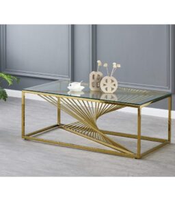 Vista Clear Glass Coffee Table Gold