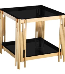 Cleveland Black Glass Lamp Table Gold