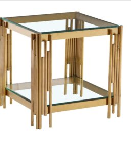 Cleveland Clear Glass Lamp Table Gold