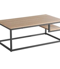 Licata Coffee Table Latte with Metal Black Painted Legs