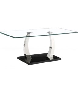 Phoenix Glass Coffee Table with Stainless Steel Base