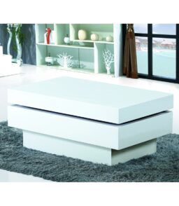 Preston White High Gloss Movable Coffee Table