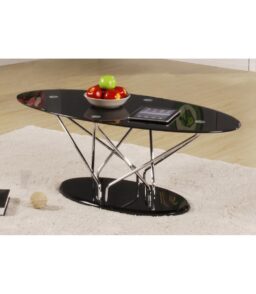 Uplands Glass Coffee Table Chrome & Black