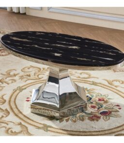 Vasto Marble Coffee Table with Stainless Steel Base