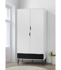 Mapleton Robe 2 Door White & Black (1000123682)