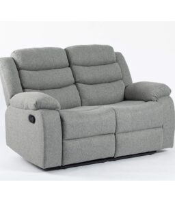 Turin Recliner Fabric 2 Seater Grey Light