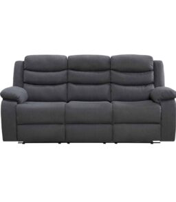 Turin Recliner Fabric 3 Seater Grey Dark