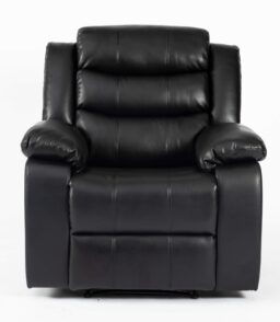 Turin Recliner Leather Aire 1 Seater Black