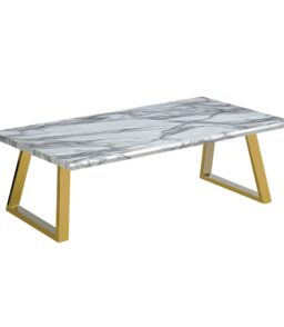 Newchapel Marble Effect Coffee Table with Gold Legs