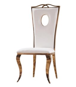 Pescara Dining Chair Stainless Steel & PU White