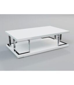 Celtic High Gloss Coffee Table White & Stainless Steel