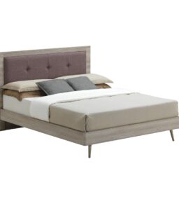 Belvoir Double Bed Grey Oak & Mocca Fabric